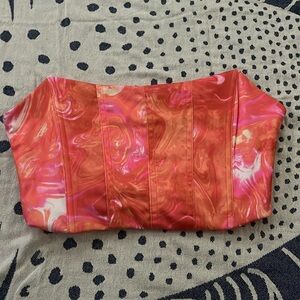 Tube top corset swirl color